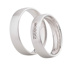 Linden Trauringe / Eheringe Suhr mit 5 Diamanten 0.0135 ct. - 888/889