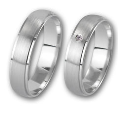 Linden Trauringe / Eheringe Wettingen mit Diamant 0.0135 ct. - 076/077