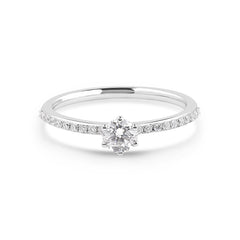 Linden Verlobungsring aus 18 Karat Weissgold (750) mit Diamanten - YZ00490