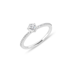 Linden Verlobungsring aus 18 Karat Weissgold (750) mit Diamanten - YZ00490