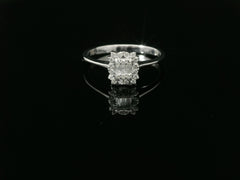 Linden Verlobungsring in 18 Karat - 750 Weissgold mit Diamanten - BYZ0005003