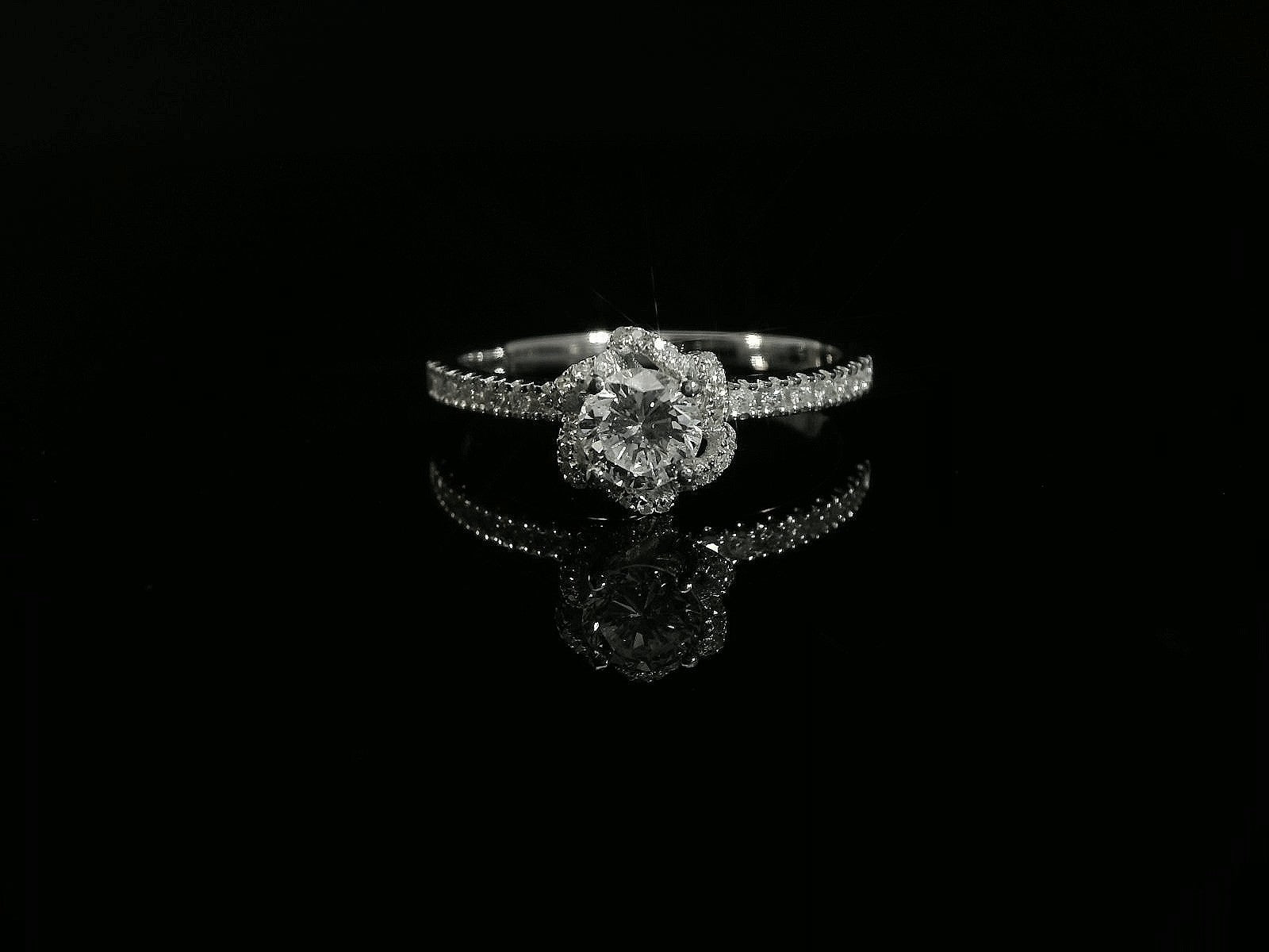 Linden Verlobungsring in 18 Karat - 750 Weissgold mit Diamanten - YZ0004325
