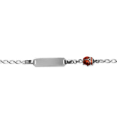 Baby ID-Armband mit Marienkäfer Silber 925 rhodiniert 14cm mit Gravur