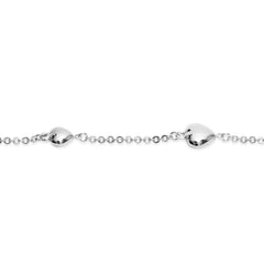 Fusskette in Silber 925 rhodiniert mit Herzen - SF-586