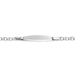 Bracelet enfant argent 925 rhodié 14cm avec gravure