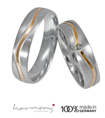 Linder Trauringe in Weissgold & Gelbgold mit Brillant - 586/268