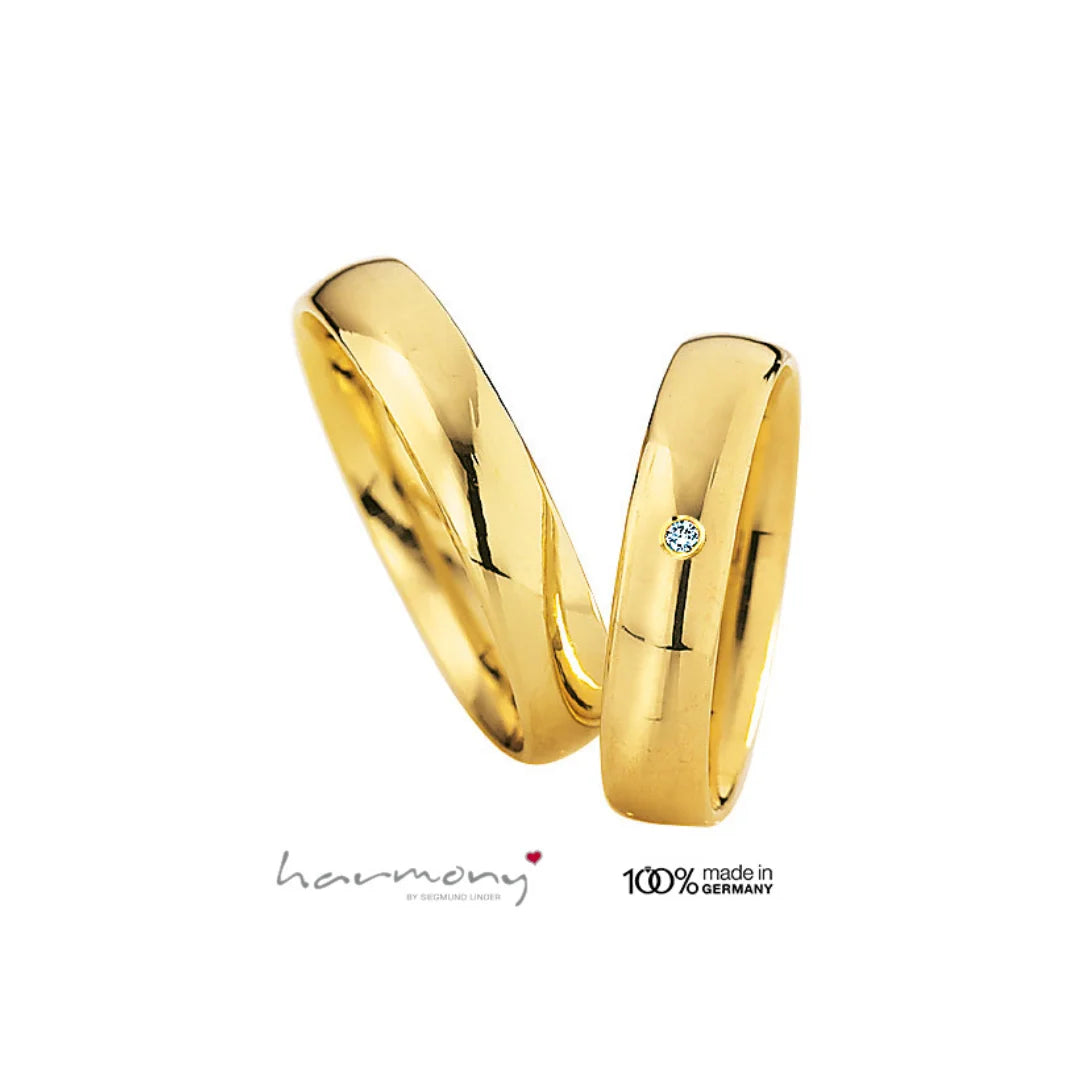 Gold Trauringe Klassik in Weissgold, Gelbgold und Roségold mit Brillant - 500