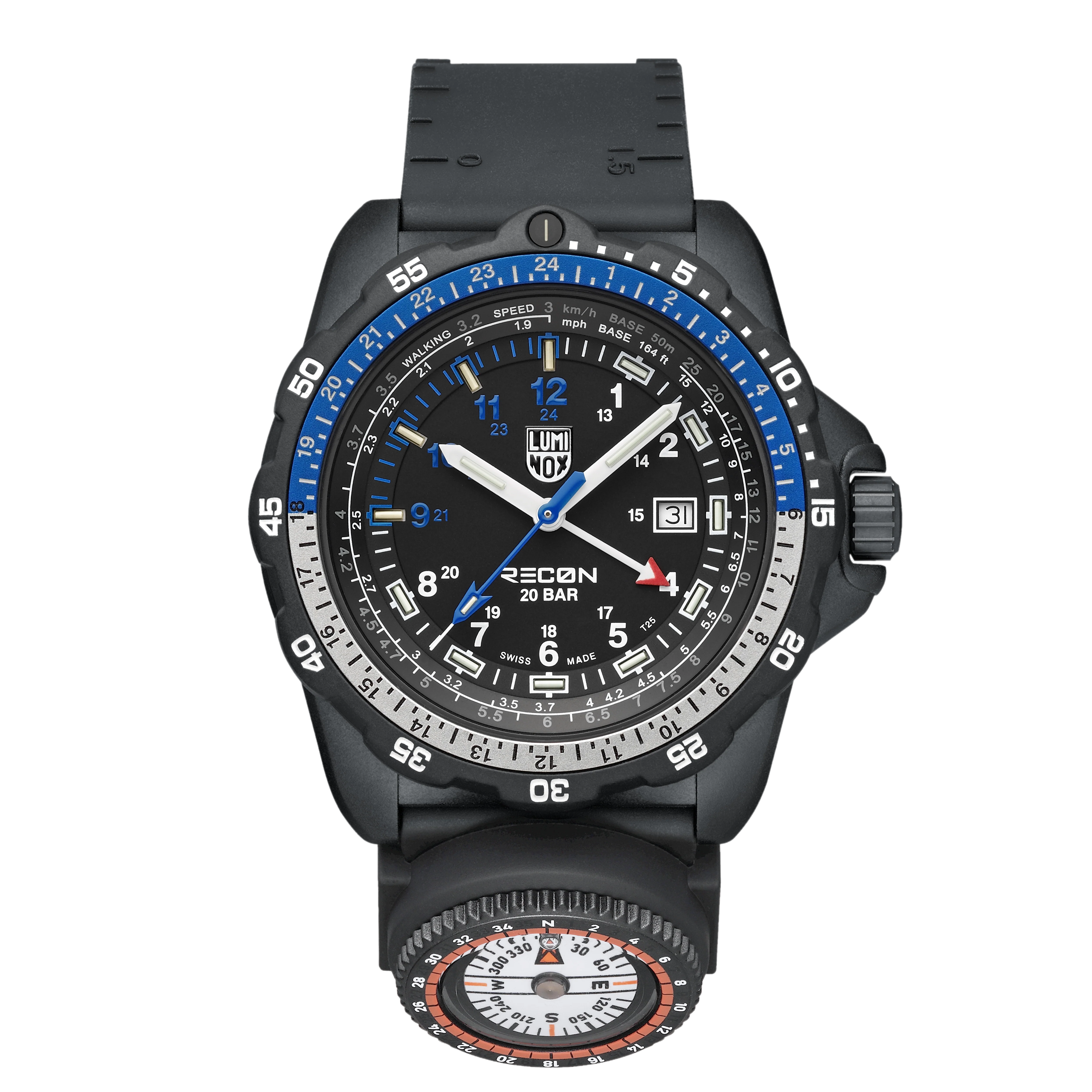 Luminox Recon Nav Spec 46mm Outdoor Herrenuhr in Schwarz, Blau - XL.8833