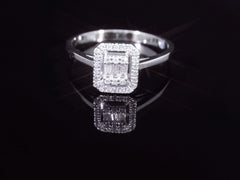 Luxuriöser Diamantring aus 18K Weissgold mit 0.29ct – Ringgrösse 54, sofort lieferbar - BYZ0000077