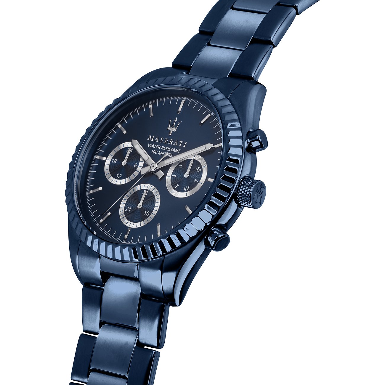 Maserati Blue Edition Collection 43 m Edelstahluhr mit blauem Zifferblatt für Herren – R8853100025