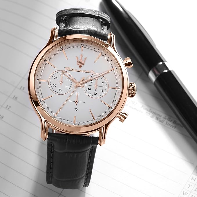 Maserati Epoca Chronograph Leder Rosé / Schwarz Herrenuhr - R8871618016