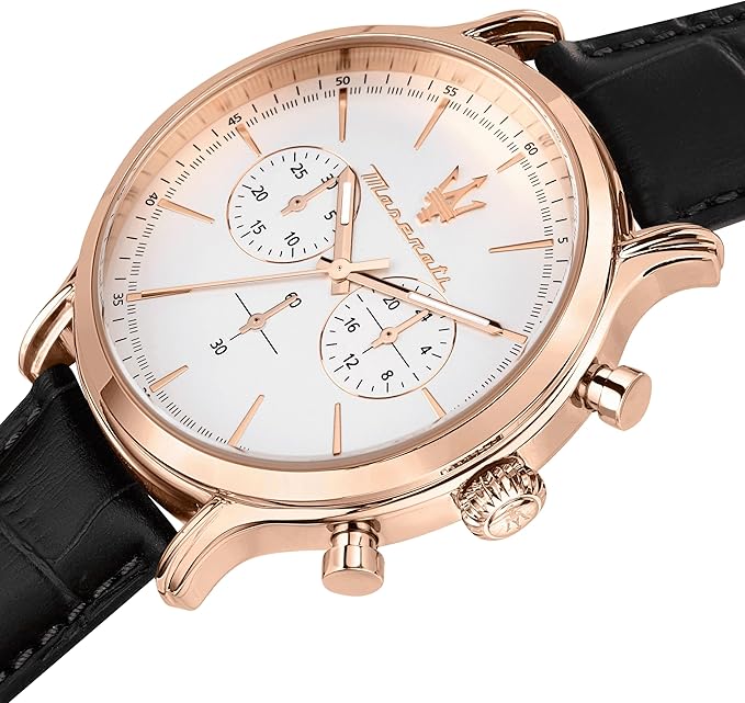 Maserati Epoca Chronograph Leder Rosé / Schwarz Herrenuhr - R8871618016