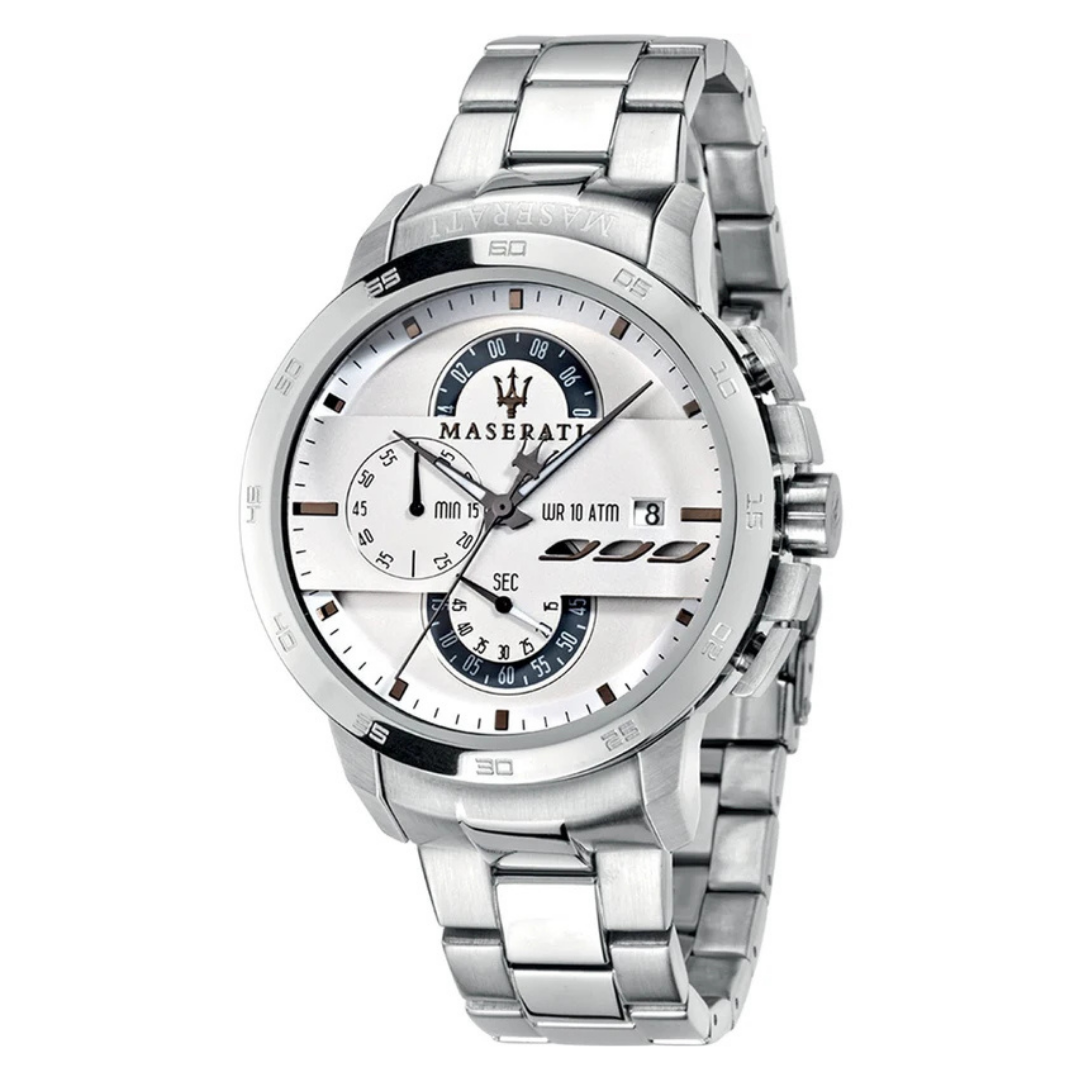 Maserati Ingegno Chronograph Herrenuhr mit Weisses Zifferblatt - R8873619004