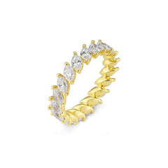 Bague Mémoire Navette avec diamants de laboratoire – Bague élégante avec diamants de laboratoire - 41062950