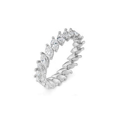 Bague Mémoire Navette avec diamants de laboratoire – Bague élégante avec diamants de laboratoire - 41062950