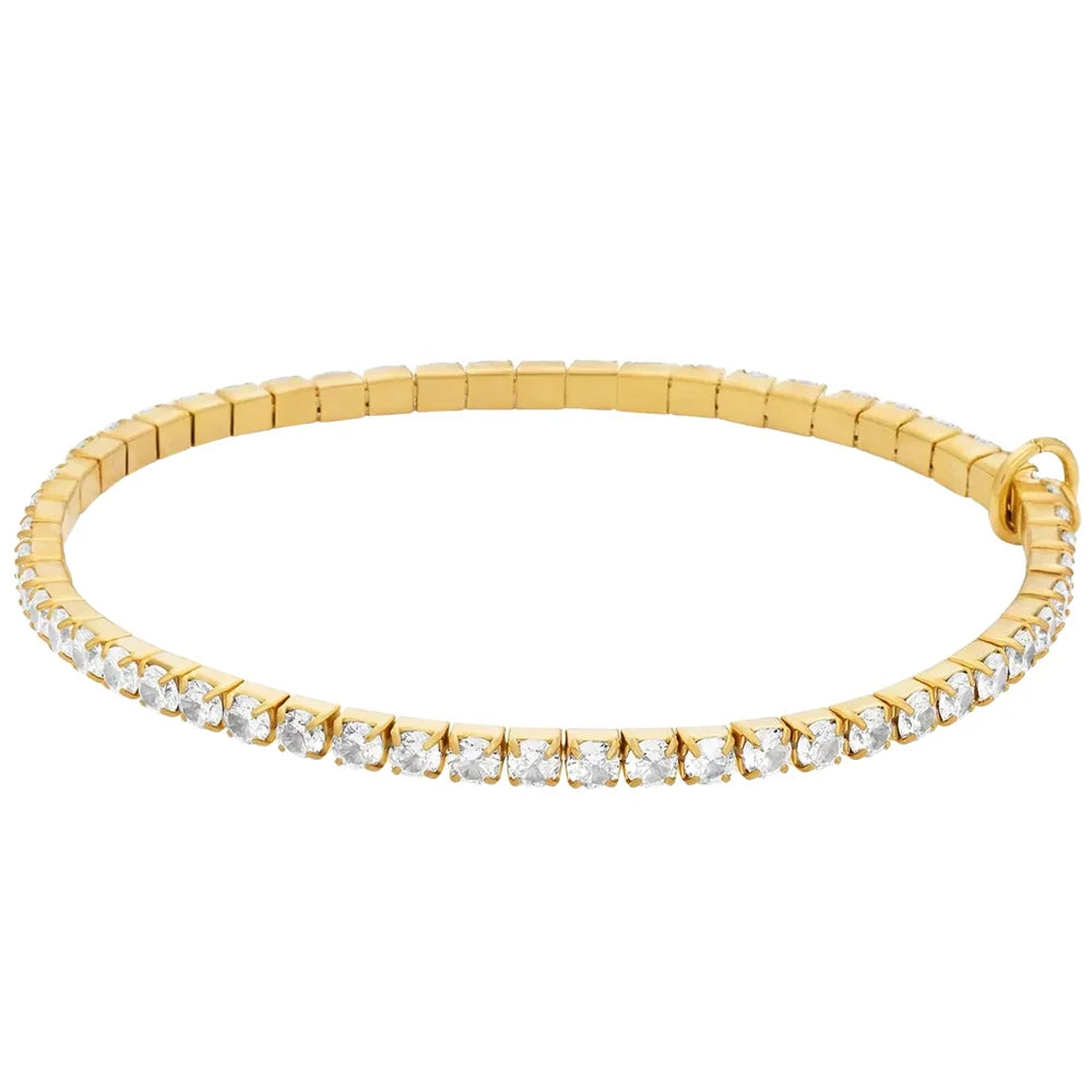 Michael Kors Brilliance Damen Tennisarmband Messing vergoldet mit weissen Zirkonia