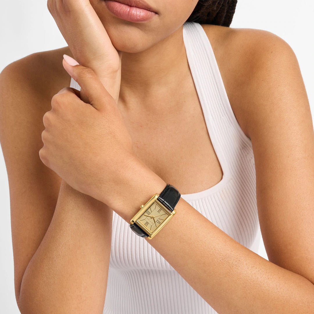 Michael Kors Essex Damenuhr Schwarz/Gold 26 mm – MK4965