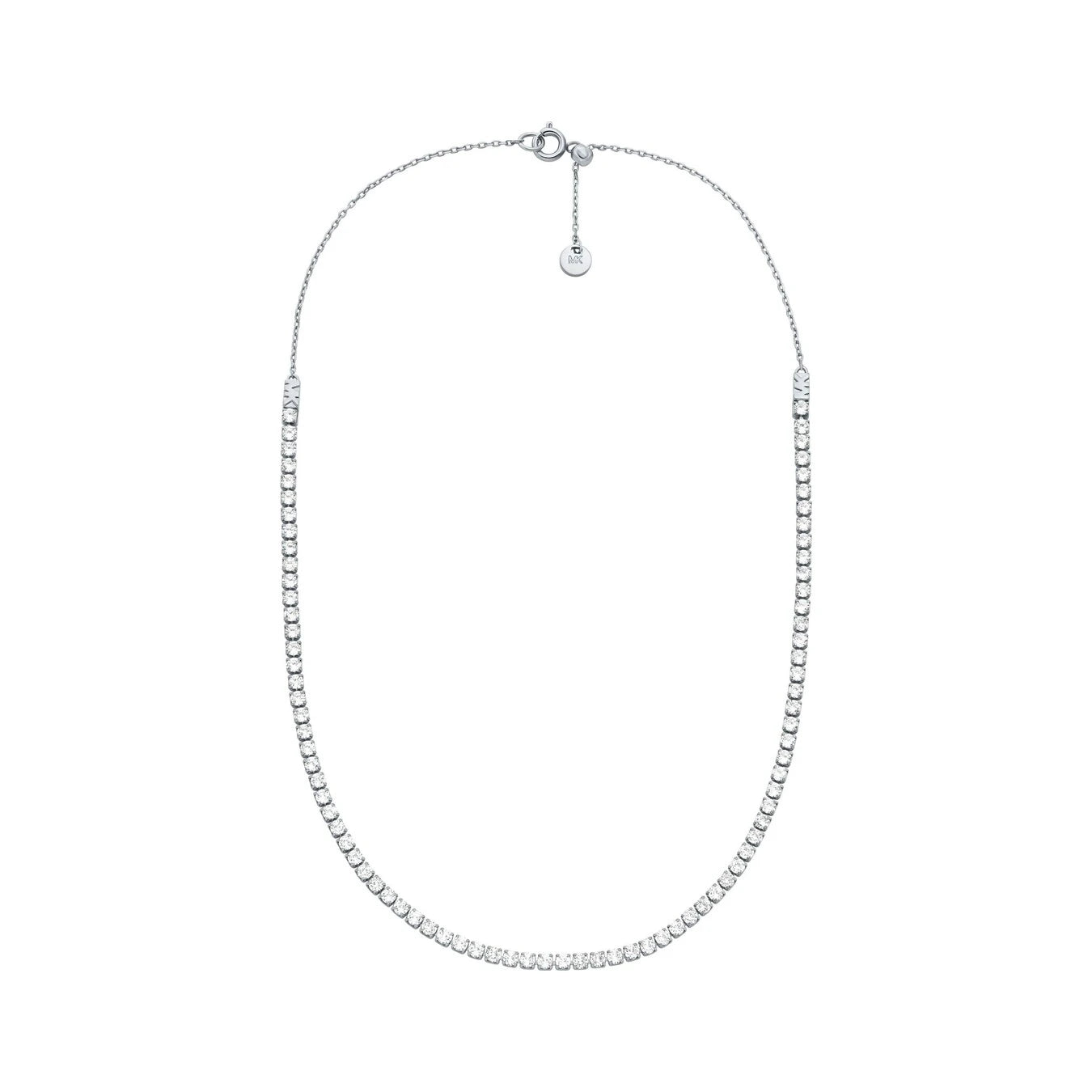 Michael Kors Kors Brilliance Damen Halskette aus Messing Silberfarben mit Zirkonia – MKJ8649040