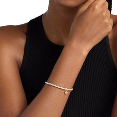 Michael Kors Brilliance Damen Tennisarmband Messing vergoldet mit weissen Zirkonia – MKJ8682710