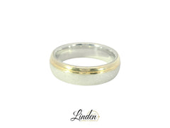 Moderner Bicolor-Trauring Silber Gold Partnerringe - SG 118/6
