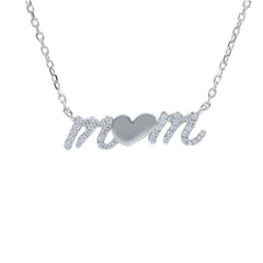 Mom Silbercollier-Halskette mit Zirkonia