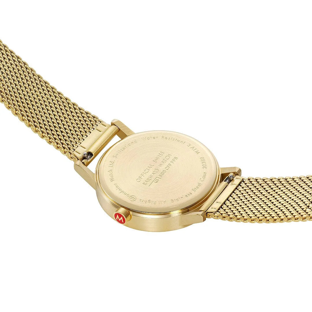 Mondaine Classic Herrenuhr aus Goldene Edelstahl, 40 MM - A660.30360.80SBM
