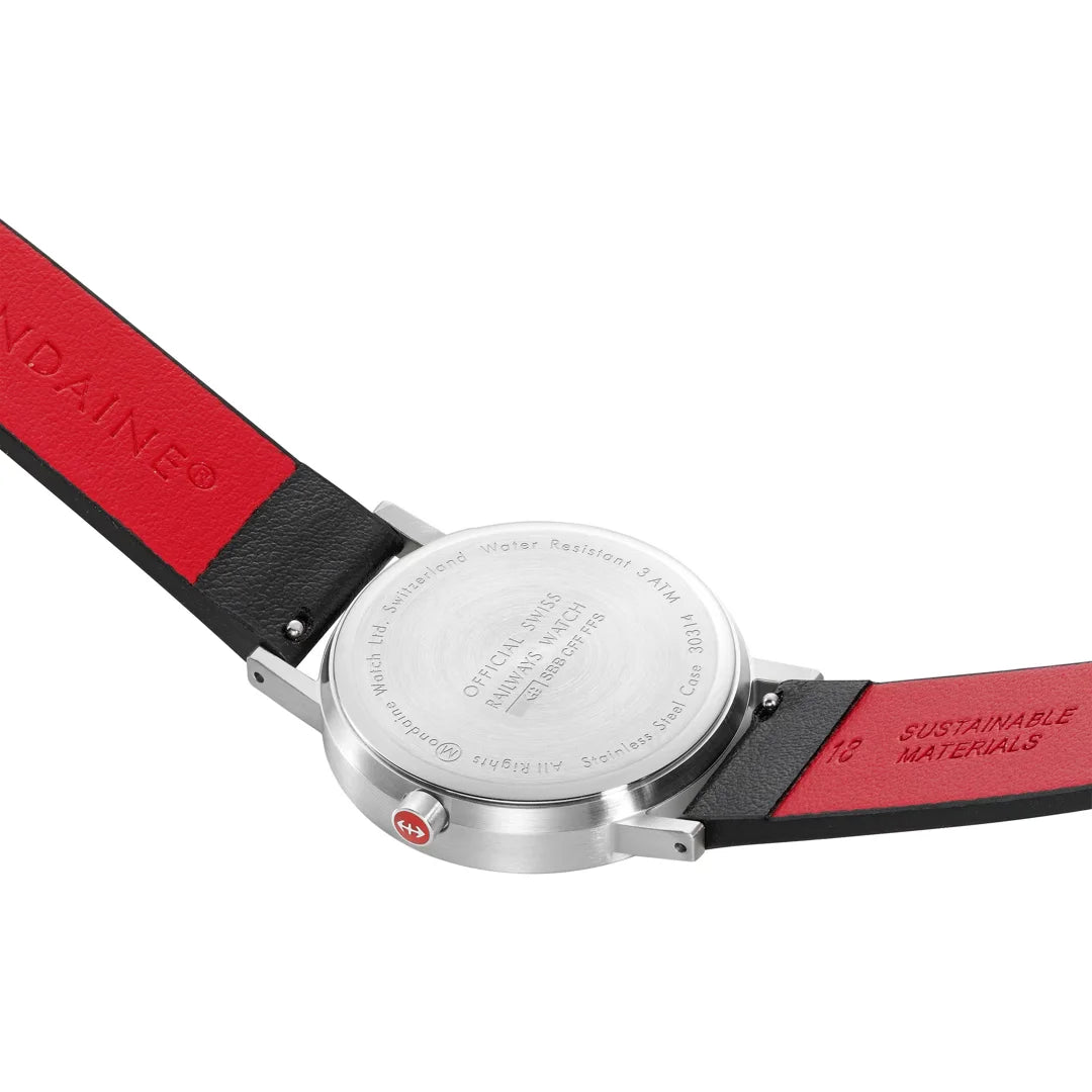 Mondaine Classic Herrenuhr in Vegan Leder, 36 MM - A660.30314.16SBBV