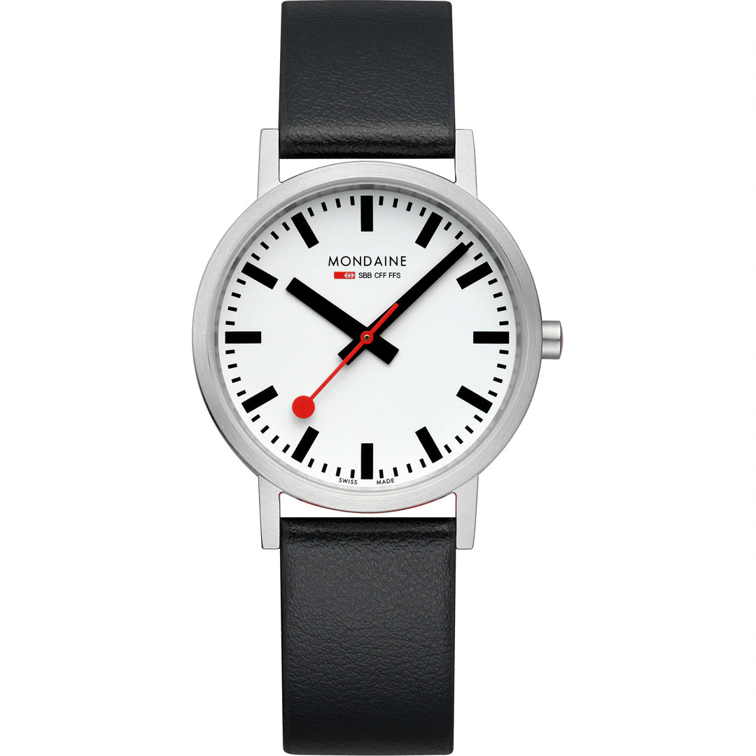 Mondaine Classic Herrenuhr in Vegan Leder, 36 MM - A660.30314.16SBBV