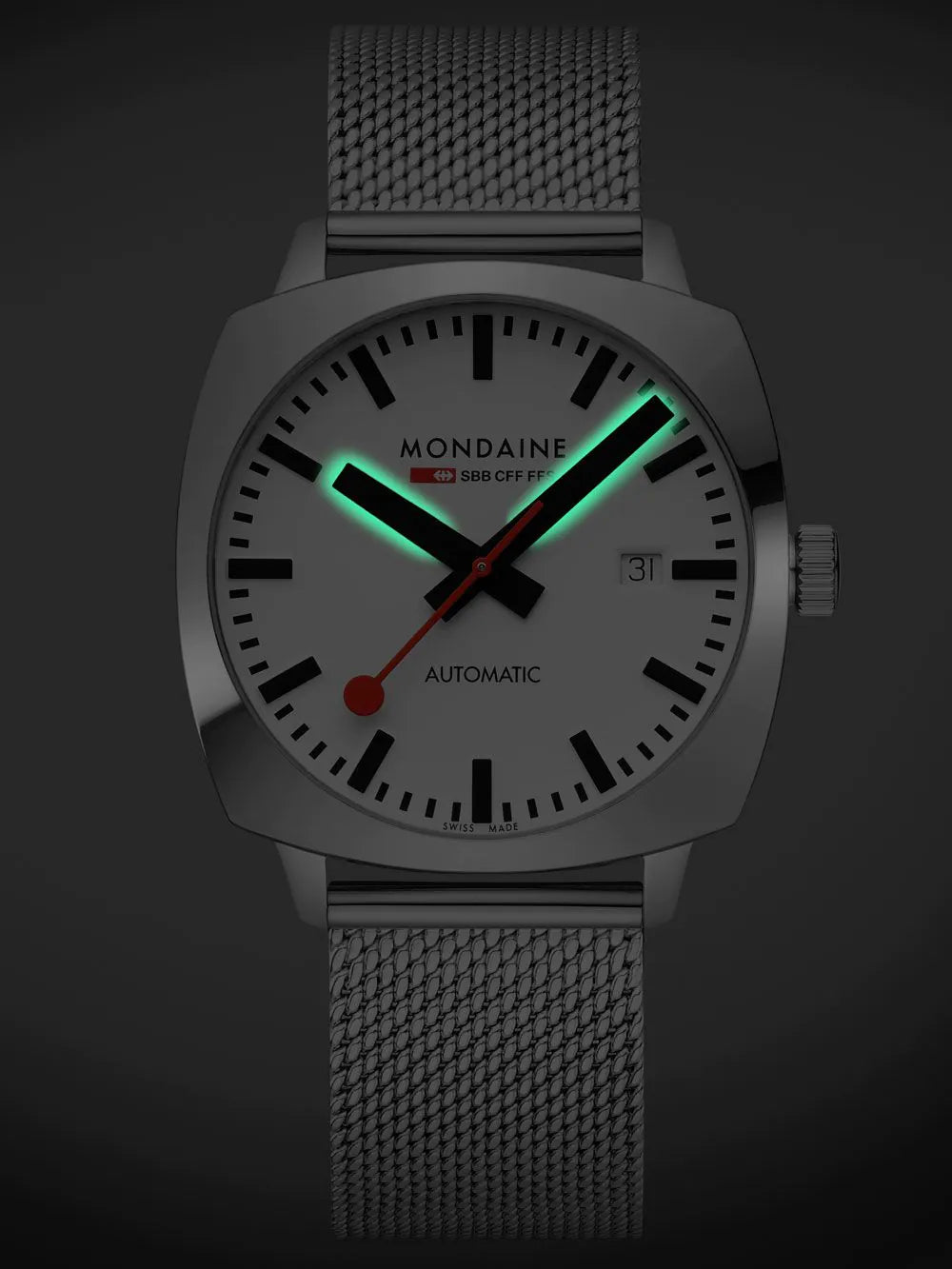 Mondaine Cushion Automatik 39mm 10ATM Herrenuhr - MSL.3961B.SM
