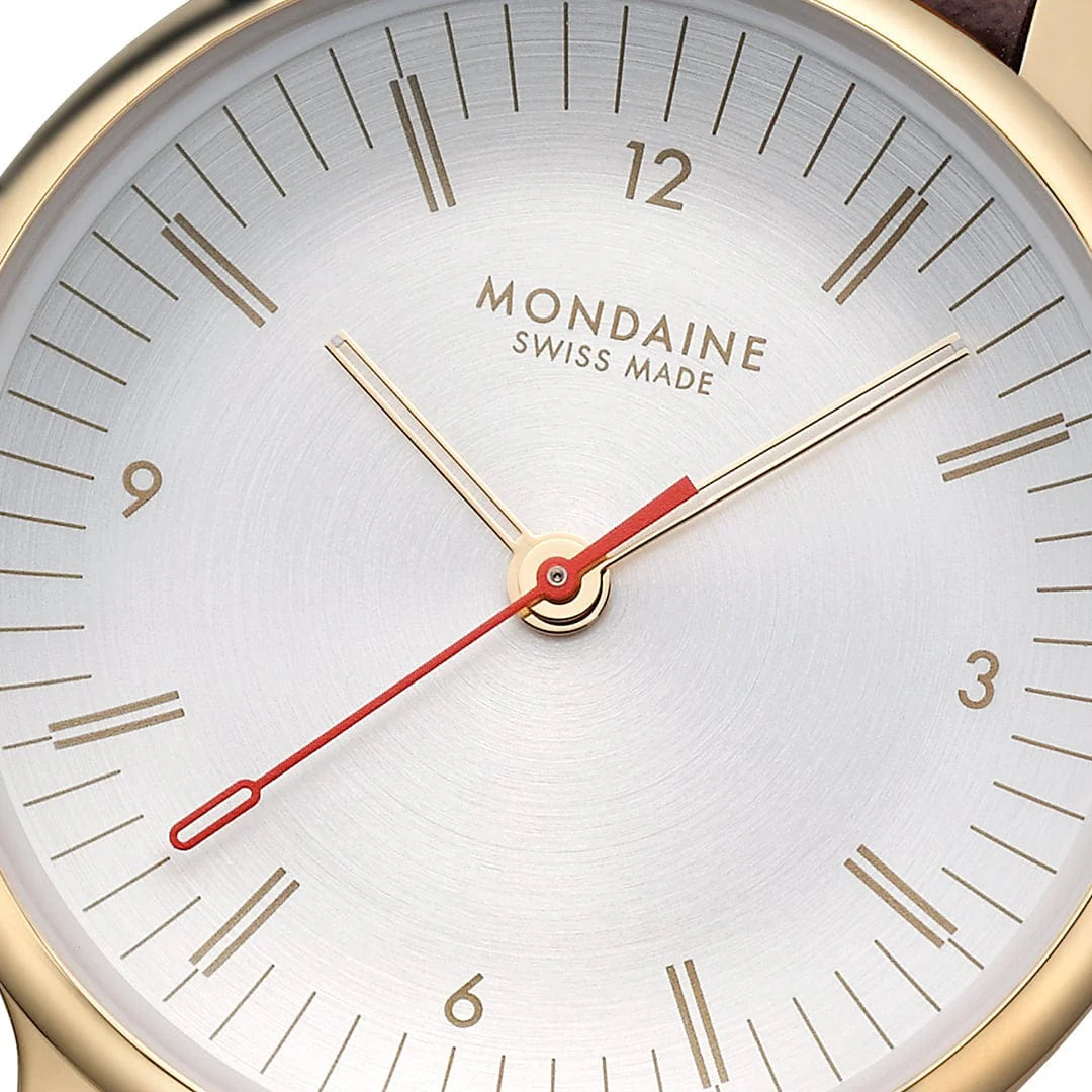 Mondaine Doppio Goldig / Braun Ø 33 Damenuhr - MLE.33110.LGV