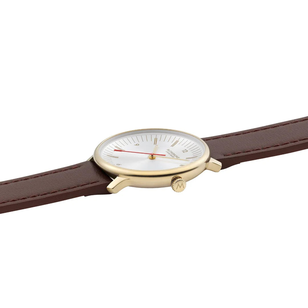 Mondaine Doppio Goldig / Braun Ø 33 Damenuhr - MLE.33110.LGV