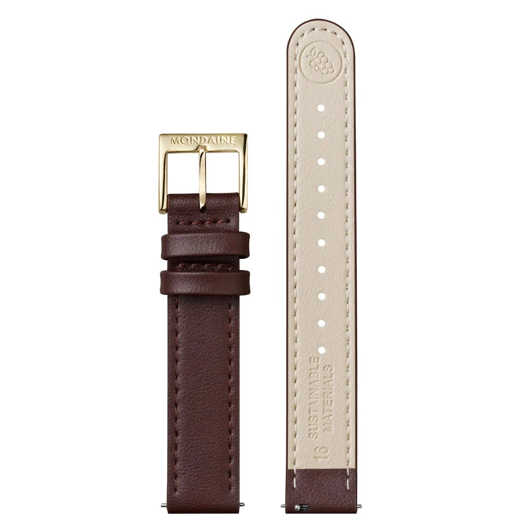 Mondaine Doppio Goldig / Braun Ø 33 Damenuhr - MLE.33110.LGV