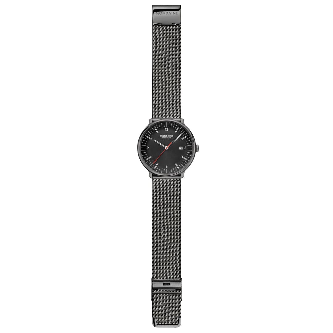 Mondaine Doppio Schwarz Ø 41 Herrenuhr - MLE.41220.SM