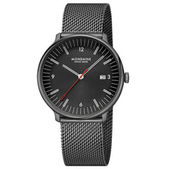 Mondaine Doppio Schwarz Ø 41 Herrenuhr - MLE.41220.SM