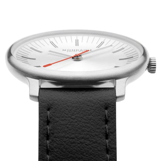 Mondaine Doppio Silber / Schwarz Ø 33 Damenuhr - MLE.33110.LBV