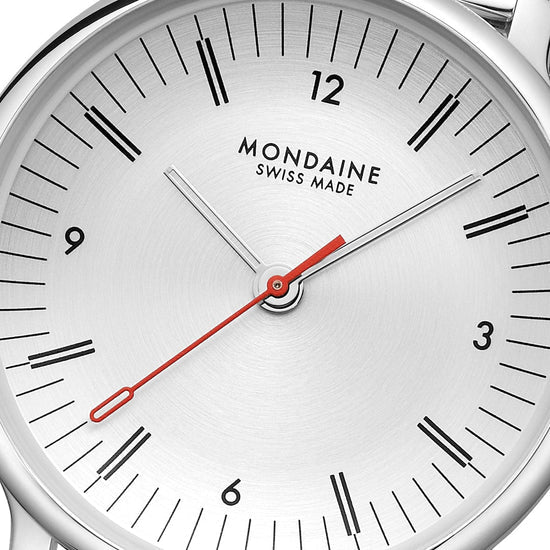 Mondaine Doppio Silbrig Ø 33 Damenuhr - MLE.33110.SM