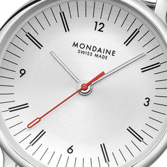 Mondaine Doppio Silbrig Ø 33 Damenuhr - MLE.33110.SM