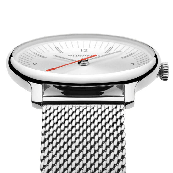 Mondaine Doppio Silbrig Ø 33 Damenuhr - MLE.33110.SM
