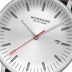 Mondaine Doppio Silbrig / Schwarz Ø 41 Herrenuhr - MLE.41210.LBV