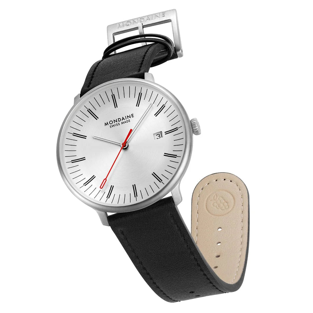 Mondaine Doppio Silbrig / Schwarz Ø 41 Herrenuhr - MLE.41210.LBV