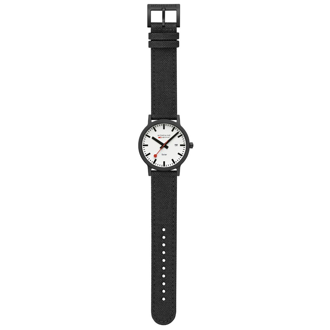 Mondaine essence solar Schwarz 41mm Unisexuhr - MS1.41910.LB