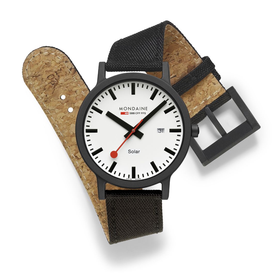 Mondaine essence solar Schwarz 41mm Unisexuhr - MS1.41910.LB