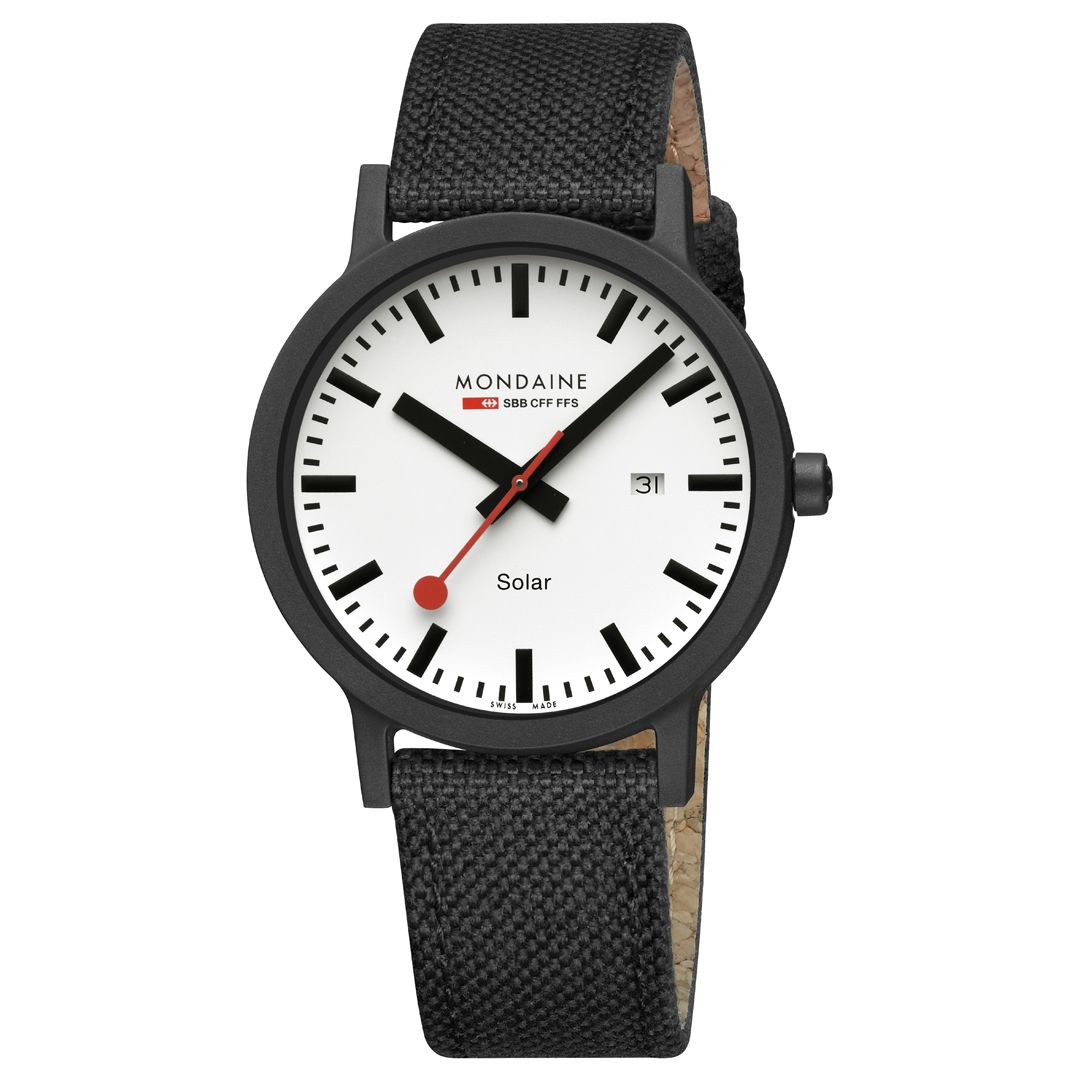 Mondaine essence solar Schwarz 41mm Unisexuhr - MS1.41910.LB