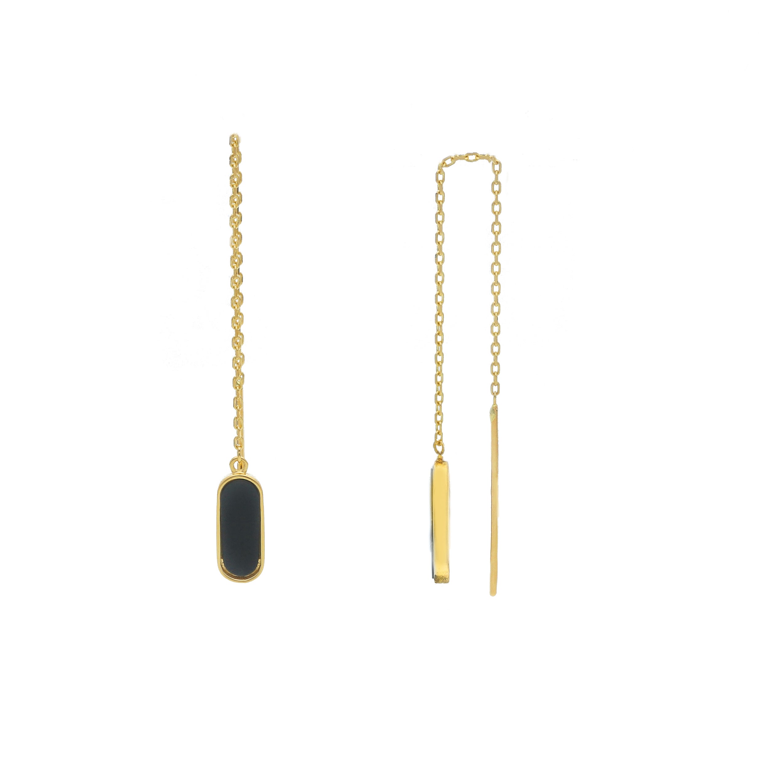 Damen Ohrhänger in 750/18 Karat Gelbgold mit Onyx - 277638