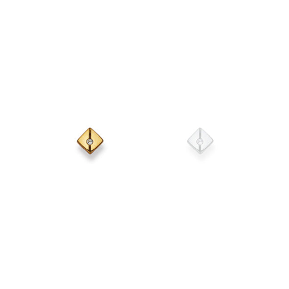 Ohrstecker Einzel – 750 Gelbgold, poliert, mit facettiertem Zirkonia - 1162.03030/0001