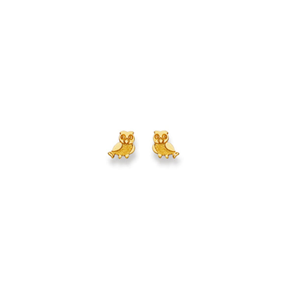 Ohrstecker Einzel Eule – 750 Gelbgold, matt und poliert - 1163.01036/0008