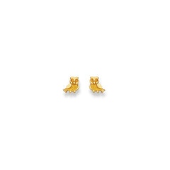 Ohrstecker Einzel Eule – 750 Gelbgold, matt und poliert - 1163.01036/0008