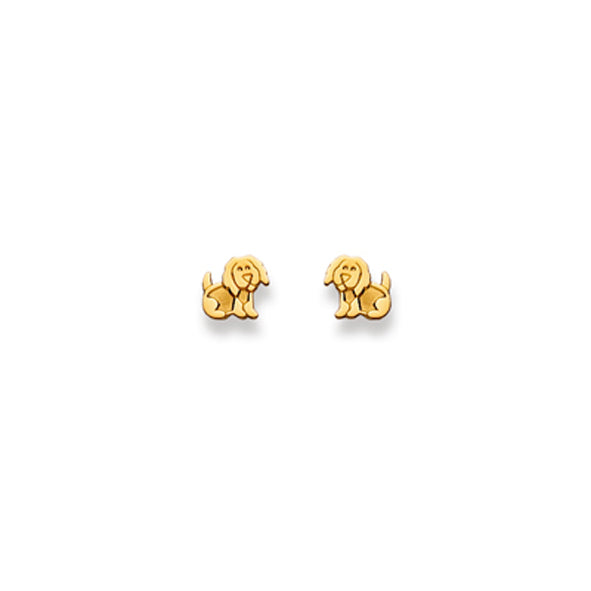 Ohrstecker Einzel Hund – 750 Gelbgold, matt und poliert - 1163.01276/0008