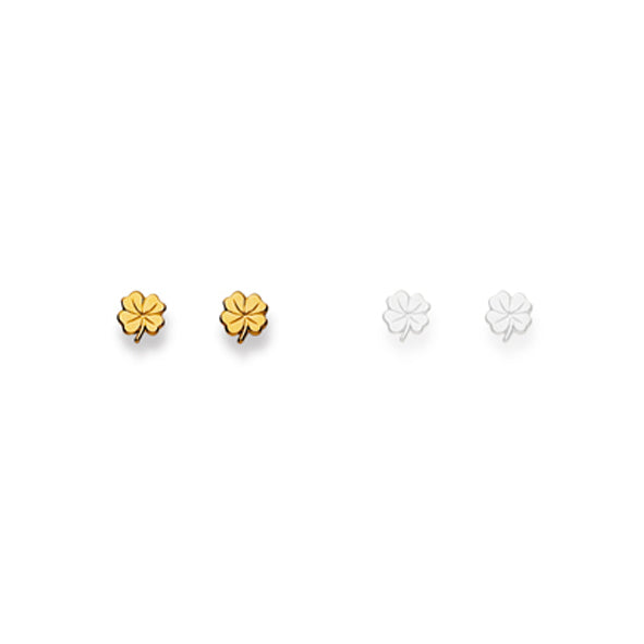 Ohrstecker Einzel Kleeblatt – 750 Gelbgold, poliert - 1163.01190/0007