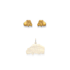 Ohrstecker Einzel Lastwagen – 750 Gelbgold, matt und poliert - 1163.01414/0007